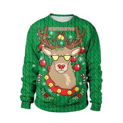 Ugly Christmas Sweater Funny Reindeer with Glasses