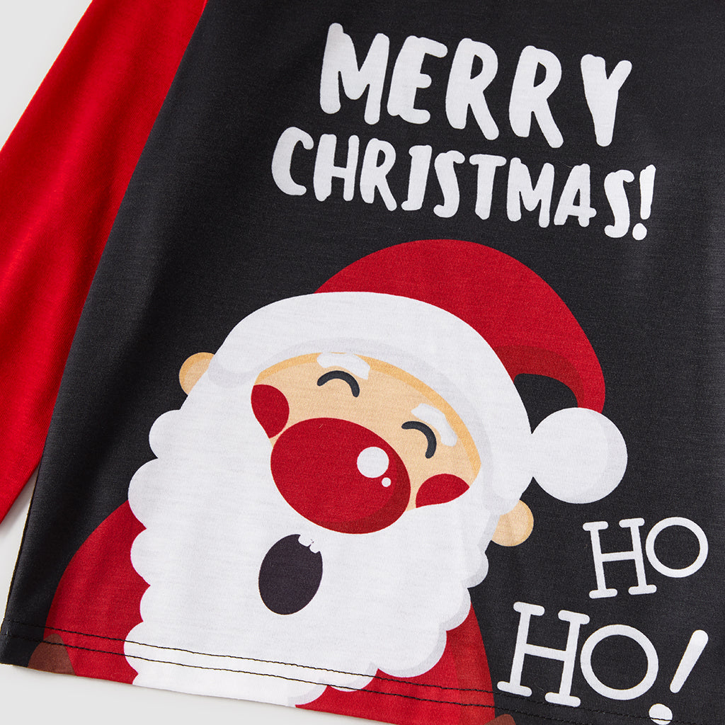 Family Suit Christmas With Big Santa Print