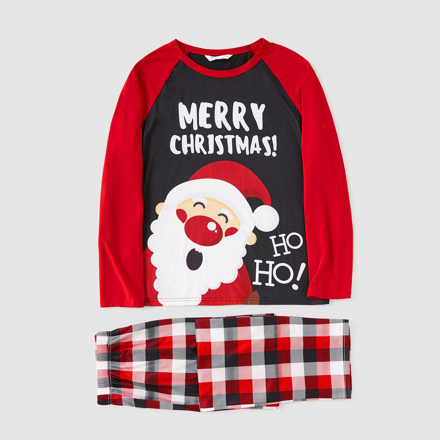 Family Suit Christmas With Big Santa Print