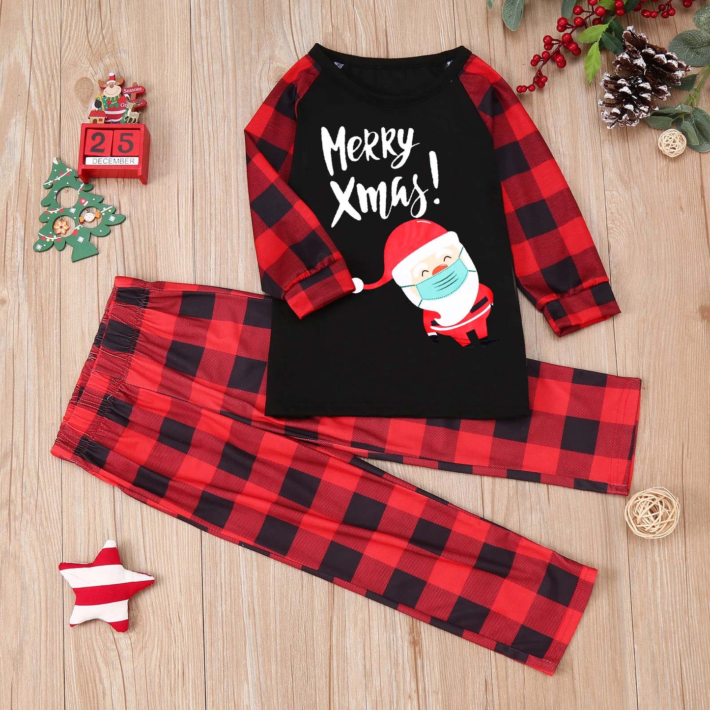 Christmas Cartoon Print Pajamas Set